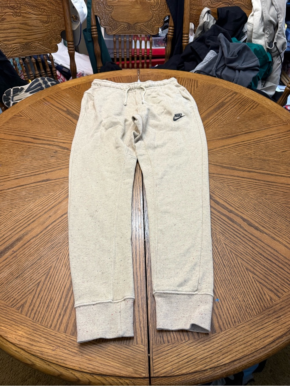 Nike Mens Cream Speckled Joggers with Drawstring